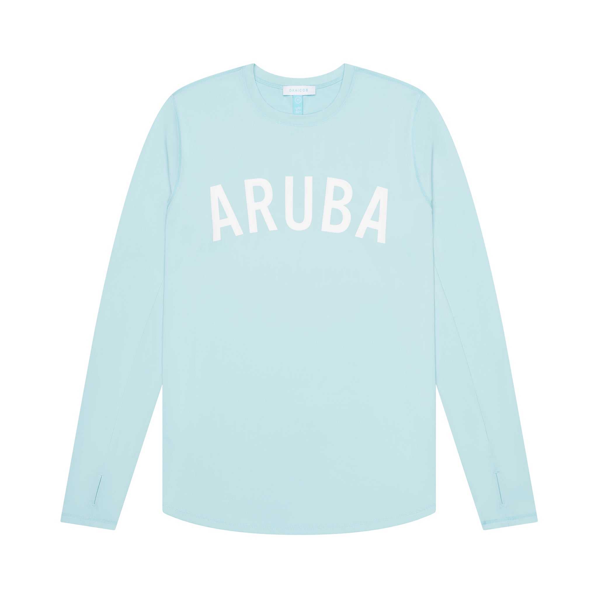 OKAICOS Baby Blue Sun Shirt Sun Protection Rashguard UPF50 Long Sleeve Aruba