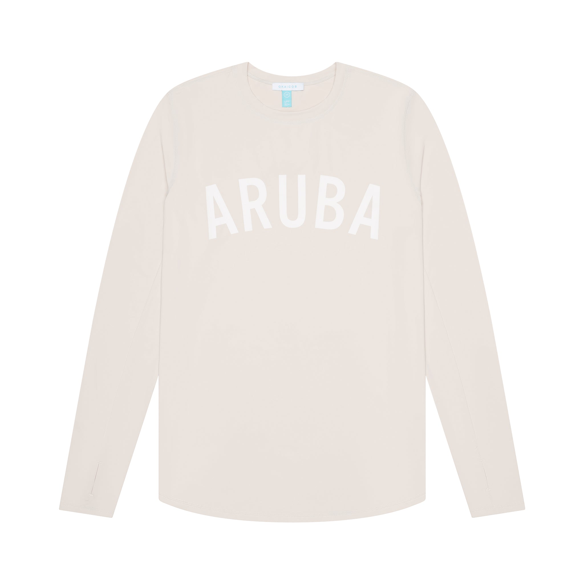 OKAICOS Grey Sun Shirt Sun Protection Rashguard UPF50 Long Sleeve Aruba