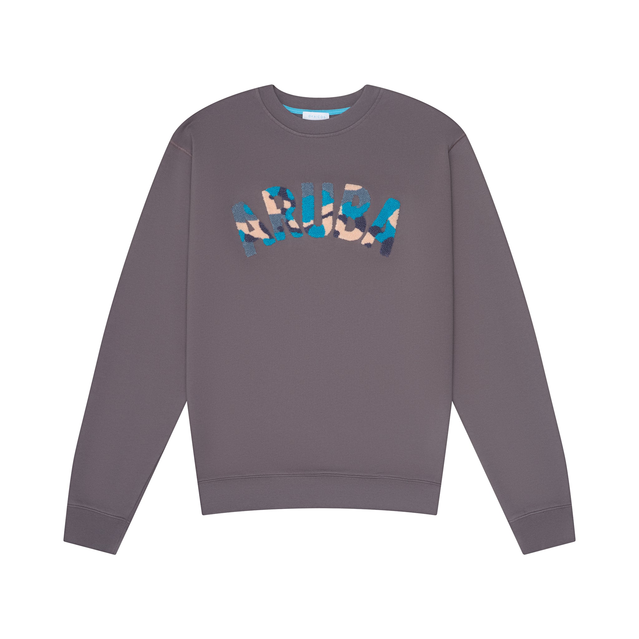Grey Camo Aruba Embroidered Crewneck