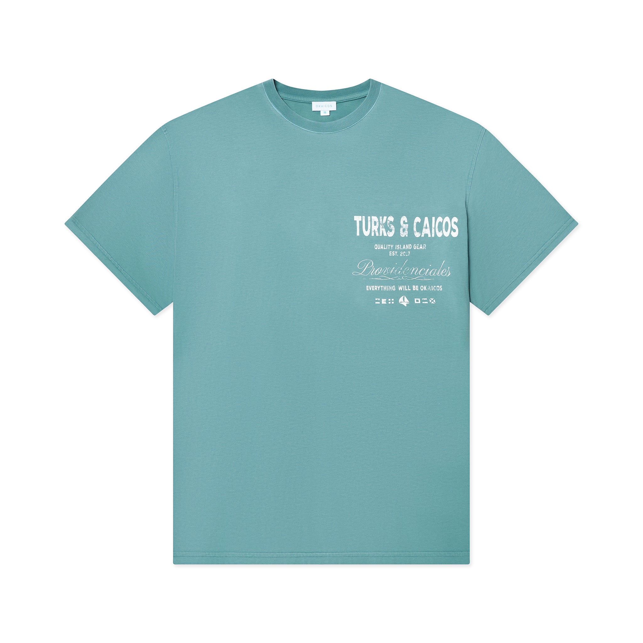 Okaicos Turks and Caicos Vintage Green TShirt Front