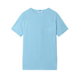OKAICOS Blue Short Sleeve Sun Shirt White OKAICOS Print UPF40 Front