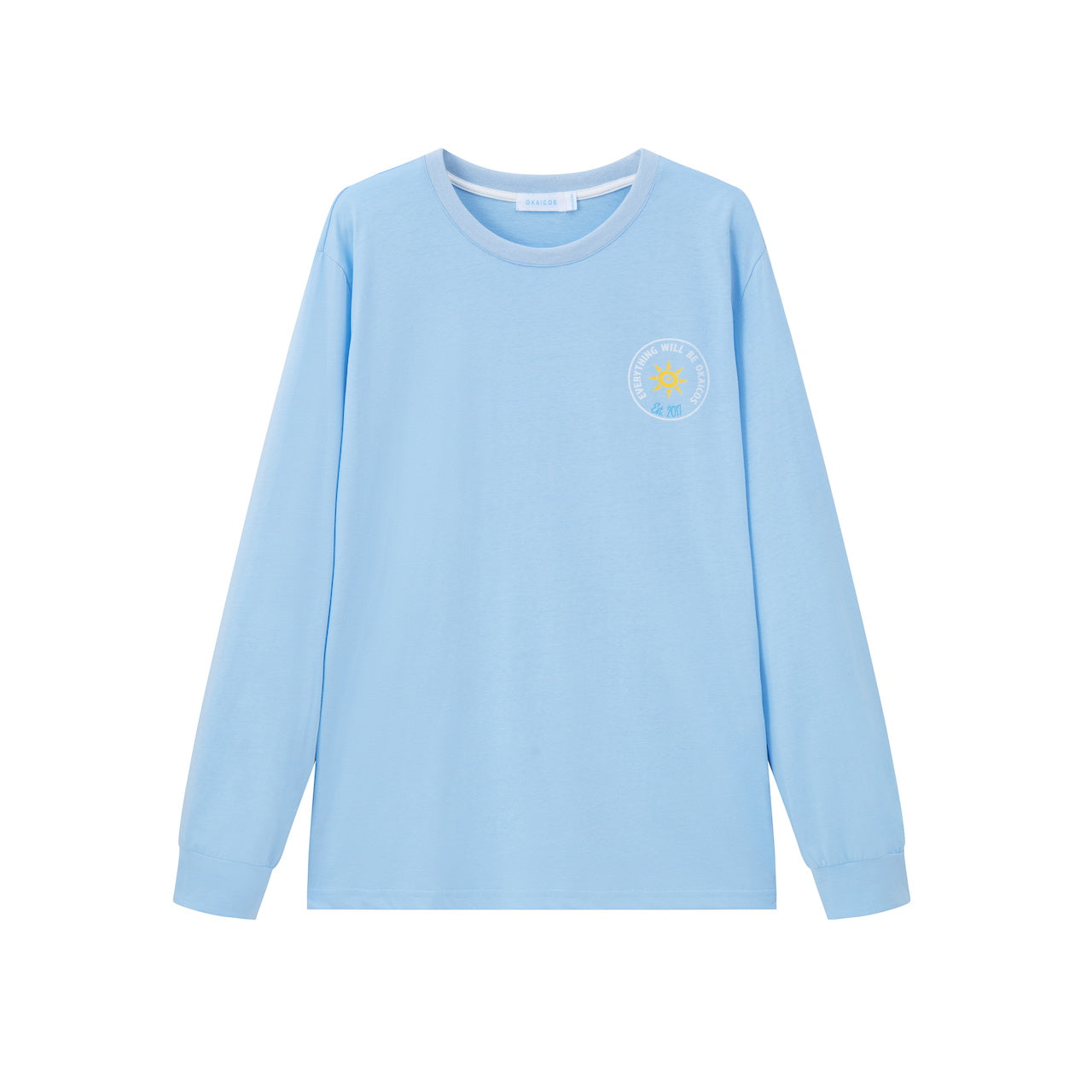 OKAICOS Baby Blue Washed Lightweight Breathable Long Sleeve Shirt- Turks and Caicos Feelin OKAICOS Print