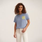 OKAICOS Periwinkle Grey Washed Lightweight Breathable T-Shirt Yellow Turks and Caicos Feelin OKAICOS Front