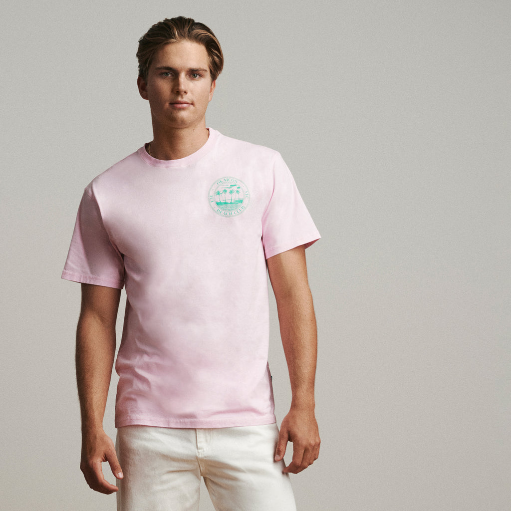 OKAICOS Beach Club Pink Washed Lightweight Breathable TShirt