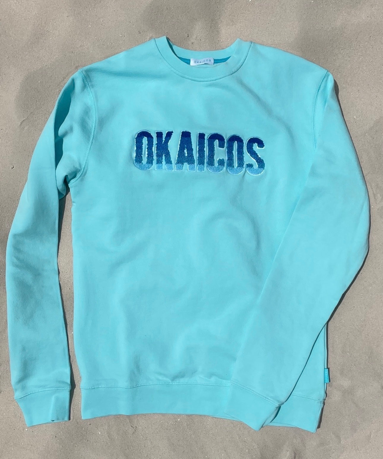 OKAICOS Blue Gradient Chenille Unisex Crewneck