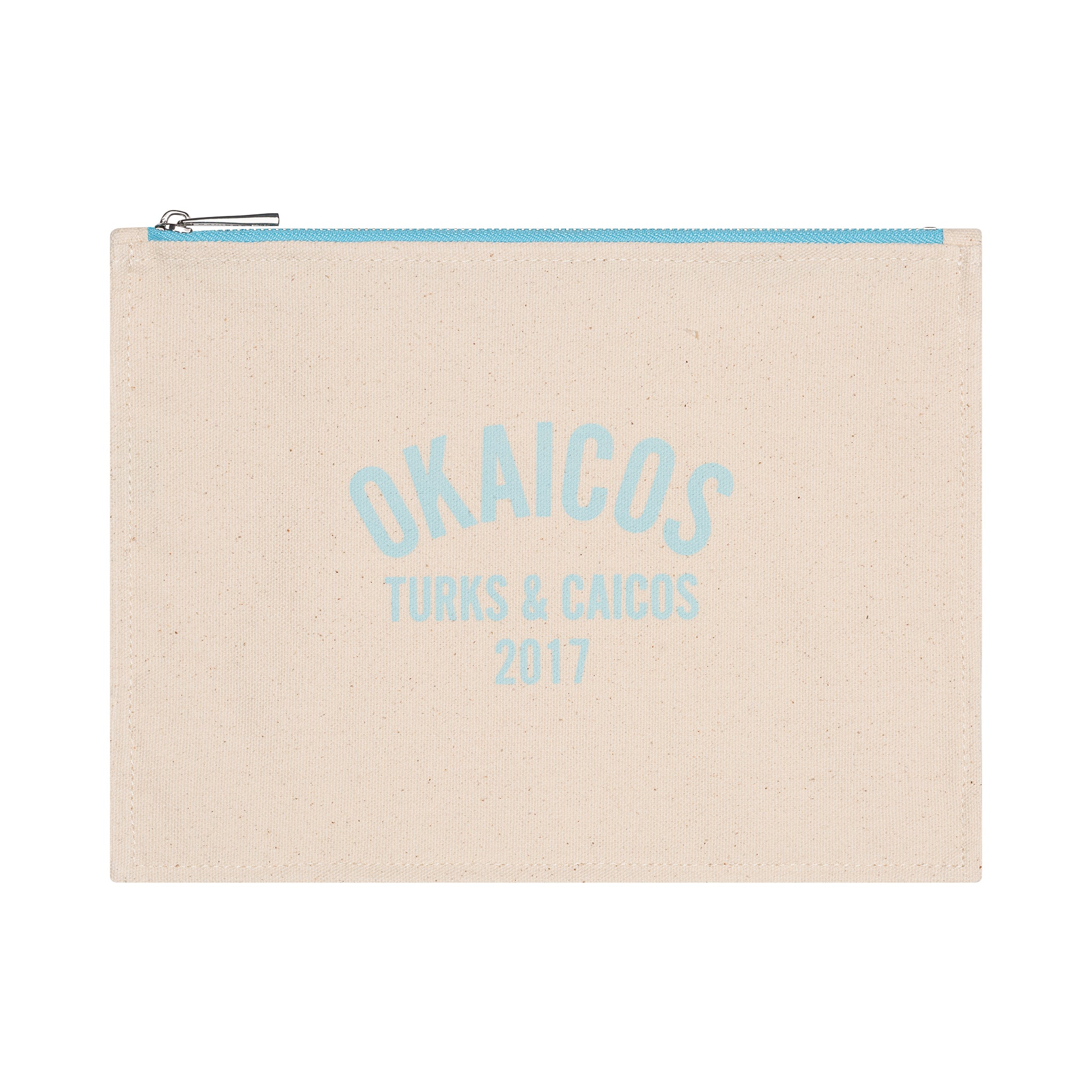 OKAICOS Canvas Beach Travel Pouch Turks and Caicos Front