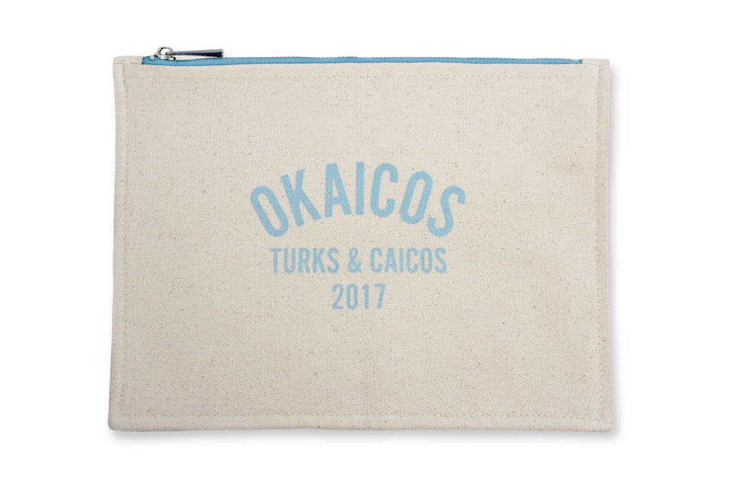 OKAICOS Canvas Pouch Turks and Caicos Front Close Up