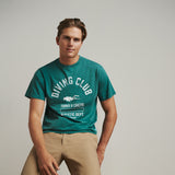 OKAICOS Dive Club Turks And Caicos Green Washed Lightweight Breathable TShirt Sitting