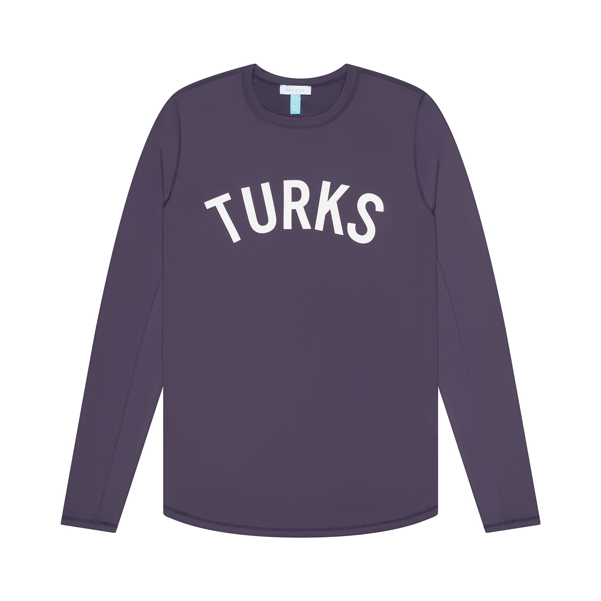 OKAICOS Navy Sun Shirt Sun Protection Rashguard UPF50 Long Sleeve Turks Turks And Caicos