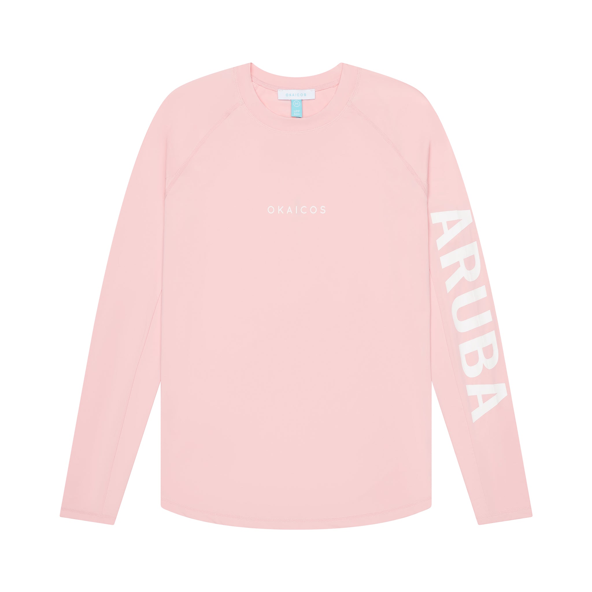 OKAICOS Pink Womens Sun Shirt Sun Protection Rashguard UPF50 Long Sleeve Aruba