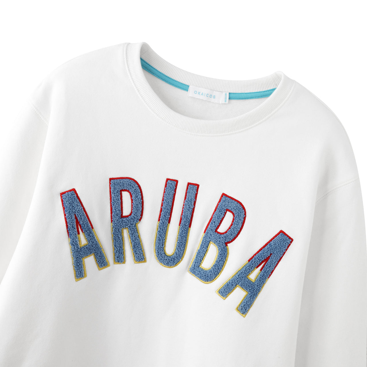 White Aruba Embroidered Crewneck