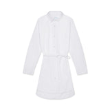 OKAICOS White Ladies Button Down Shirt Dress Front