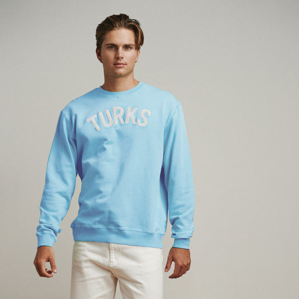 Powder Blue Turks Embroidered Crewneck