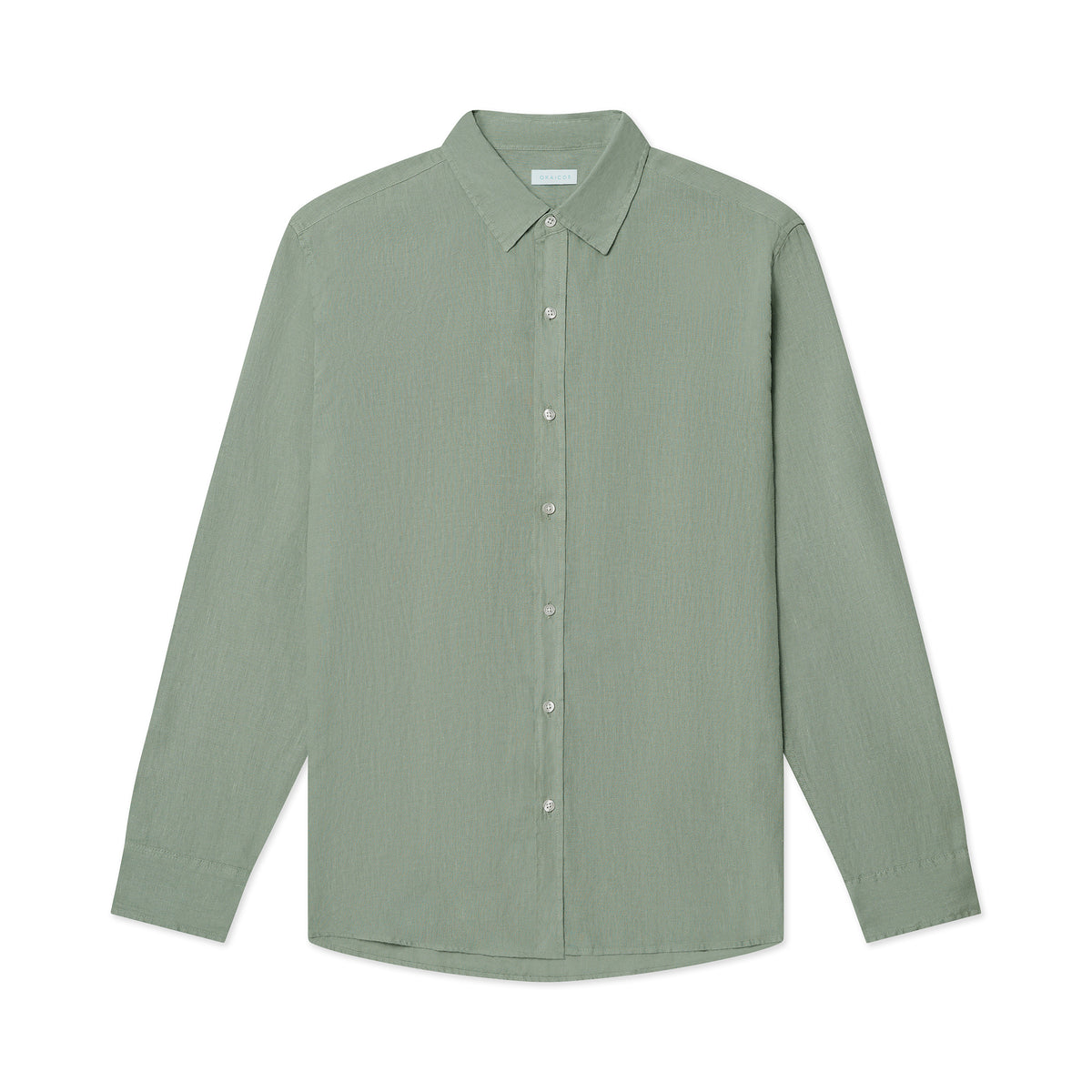 OKAICOS Long Sleeve Sage Linen Shirt