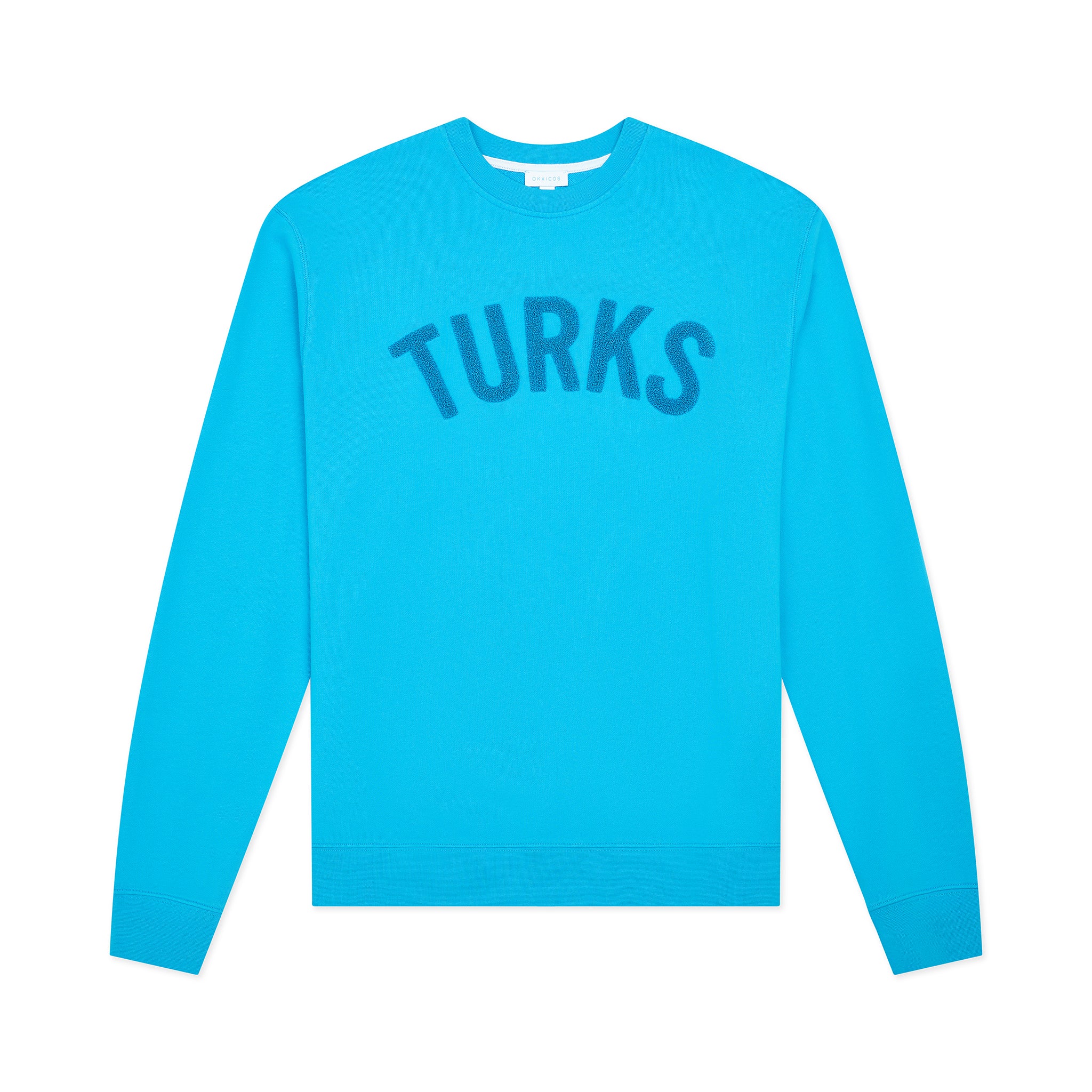 Neon Blue Turks Embroidered Crewneck