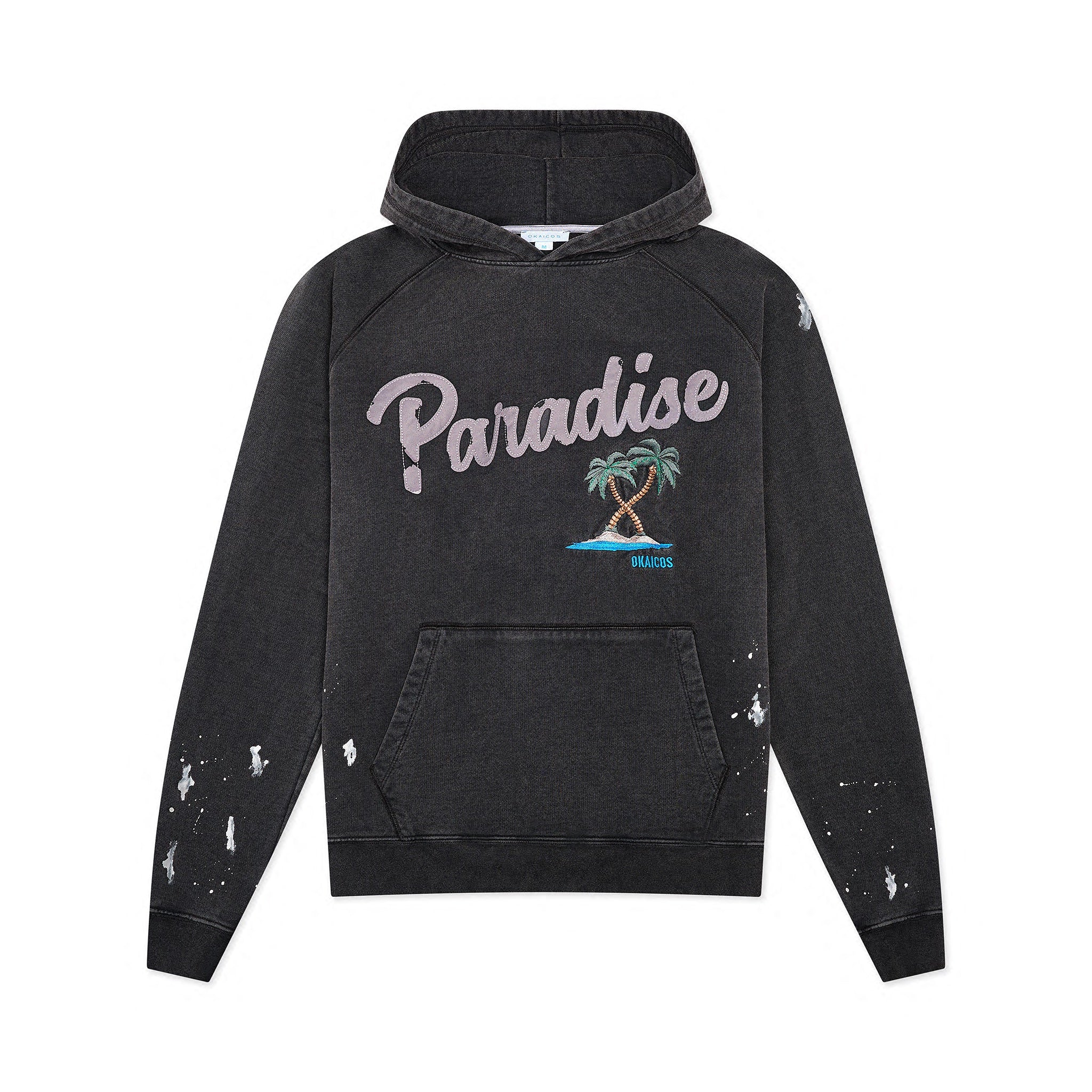 KM4K HOOD DLX \"PARADICE IS HERE\" Lサイズ KM4K カモシカ】HOOD DLX PARADICE IS HERE PARKA (ストーンブルー