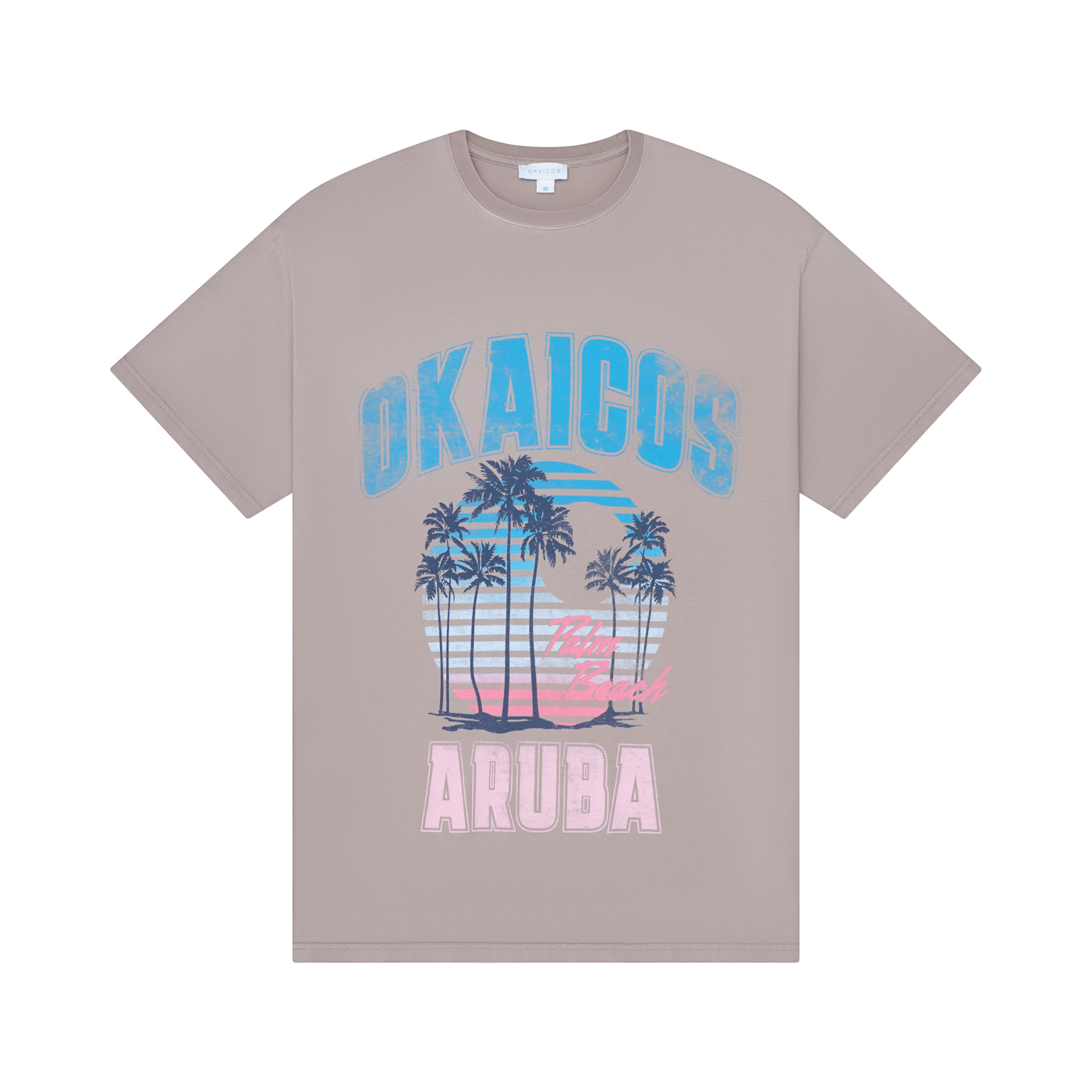 Okaicos Beige Aruba Vintage Vacation TShirt