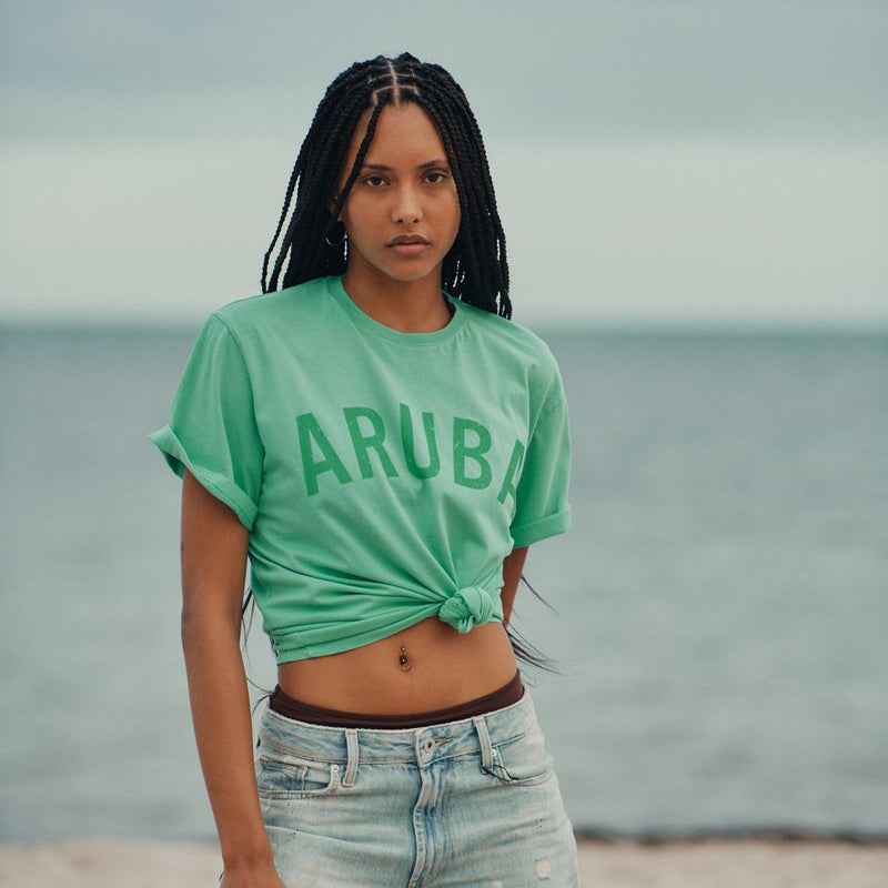 okaicos green aruba printed tshirt