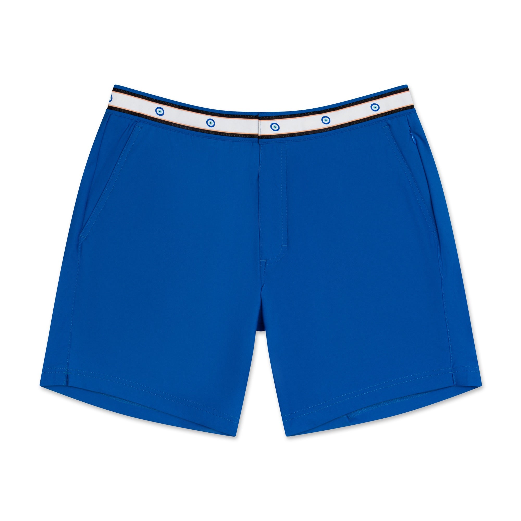 OKAICOS Blue Greek Evil Eye Athletic Mens Swim Trunk Board Short