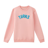 Coral Chenille Embroidered Crewneck Cotton Sweatshirt Embroidered Turks And Caicos