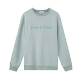 Green Embroidered Crewneck Cotton Sweatshirt Embroidered Turks And Caicos