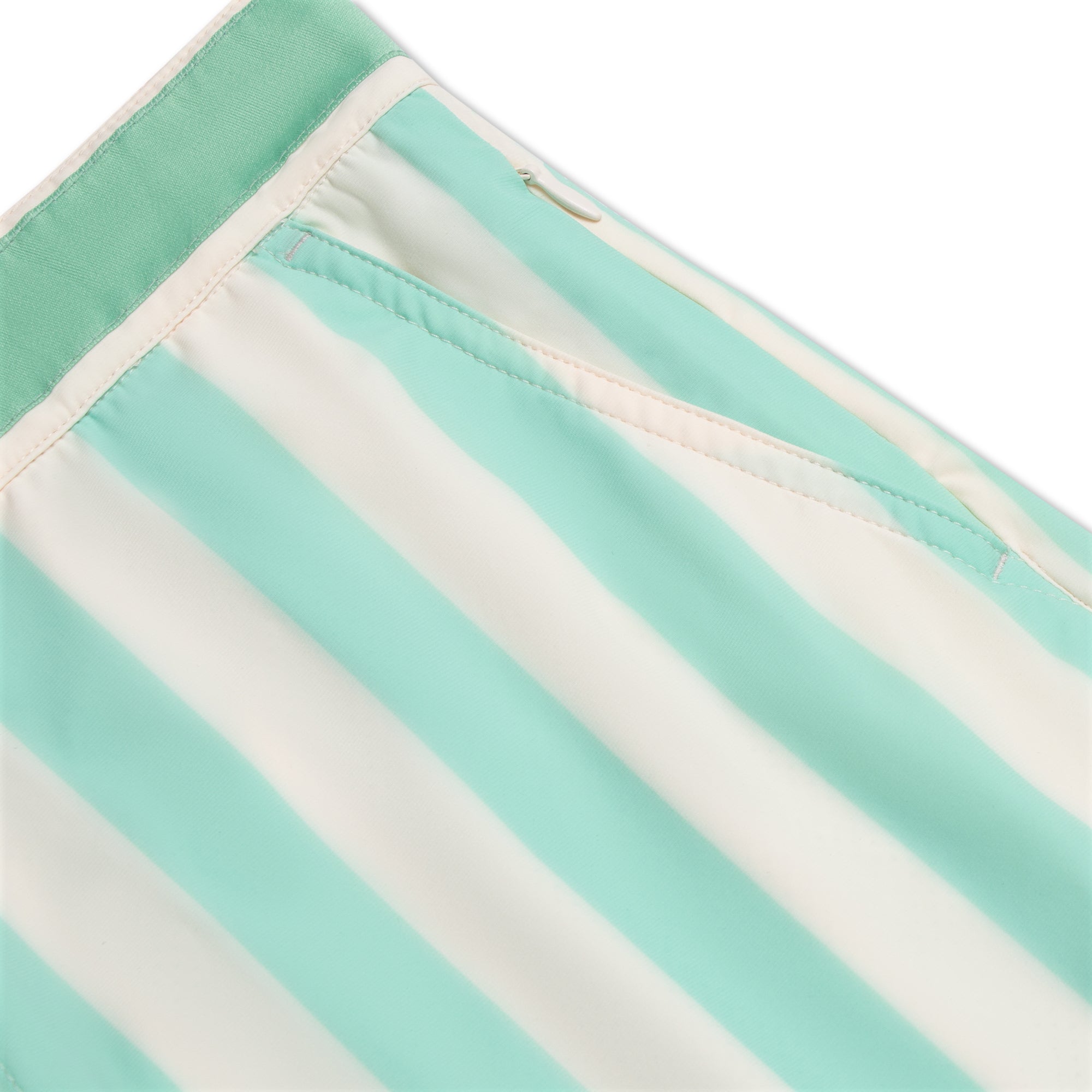 Retro Sea Foam Green Stripe Swim Shorts