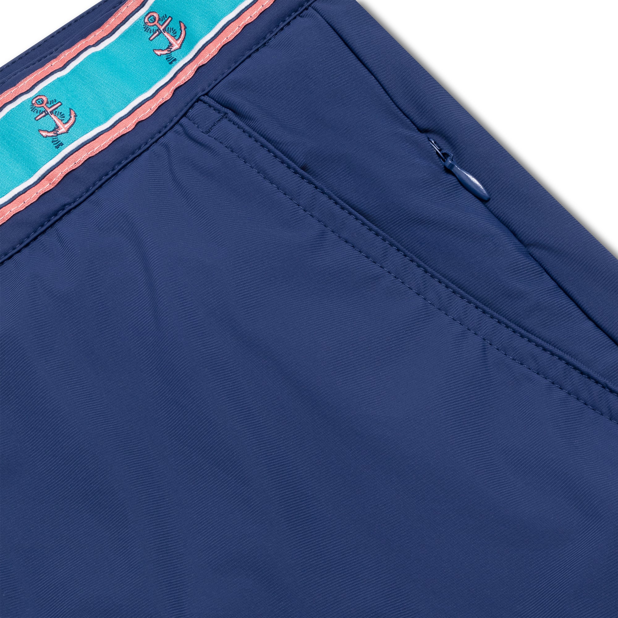 Navy Anchor Athletic Mens Swim Trunk Board Short Waistband