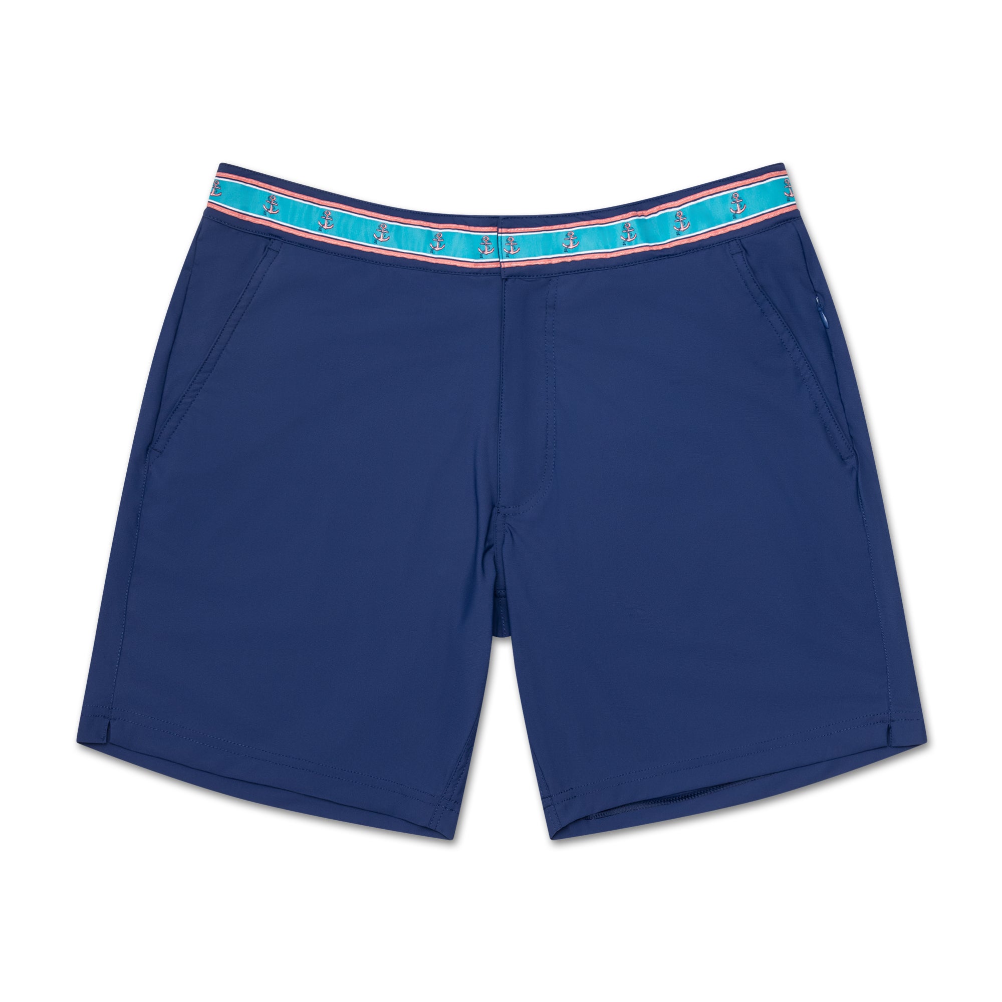 Navy Anchor Athletic Mens Swim Trunk Board Short