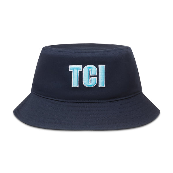 Navy Bucket Hat Turks and Caicos TCI Embroidery Teal