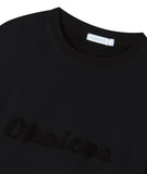 OKAICOS Black Chenille Embroidered Crewneck Cotton Sweatshirt Embroidered Turks And Caicos Close Up