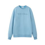 OKAICOS Blue Embroidered Crewneck Cotton Sweatshirt Embroidered Turks And Caicos Flat Lay