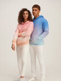 OKAICOS Gradient Dyed Hoodie Pink and Blue Ombre Doubles