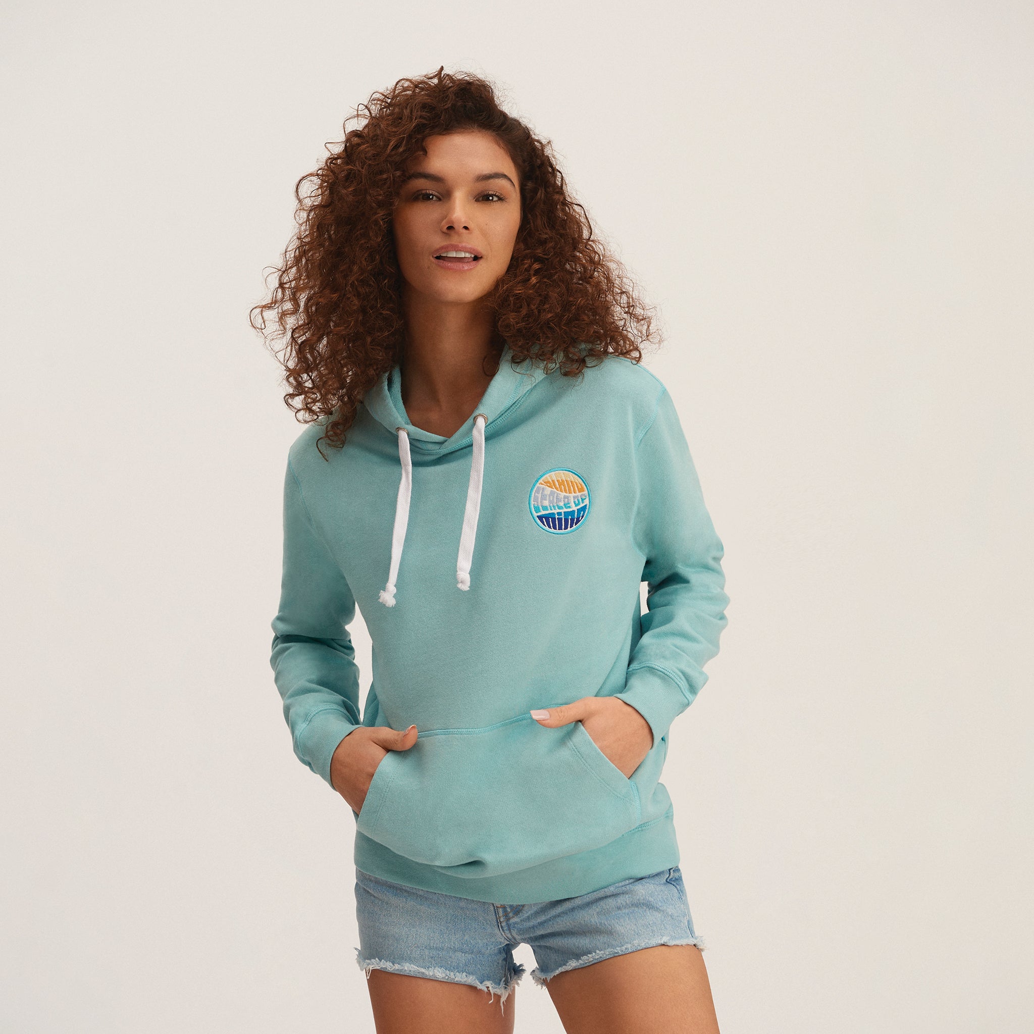 OKAICOS Hoodie Island State Of Mind Sea-foam Front