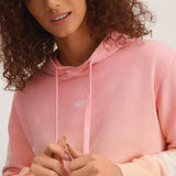 OKAICOS Gradient Dyed Hoodie Pink Ombre Close Up