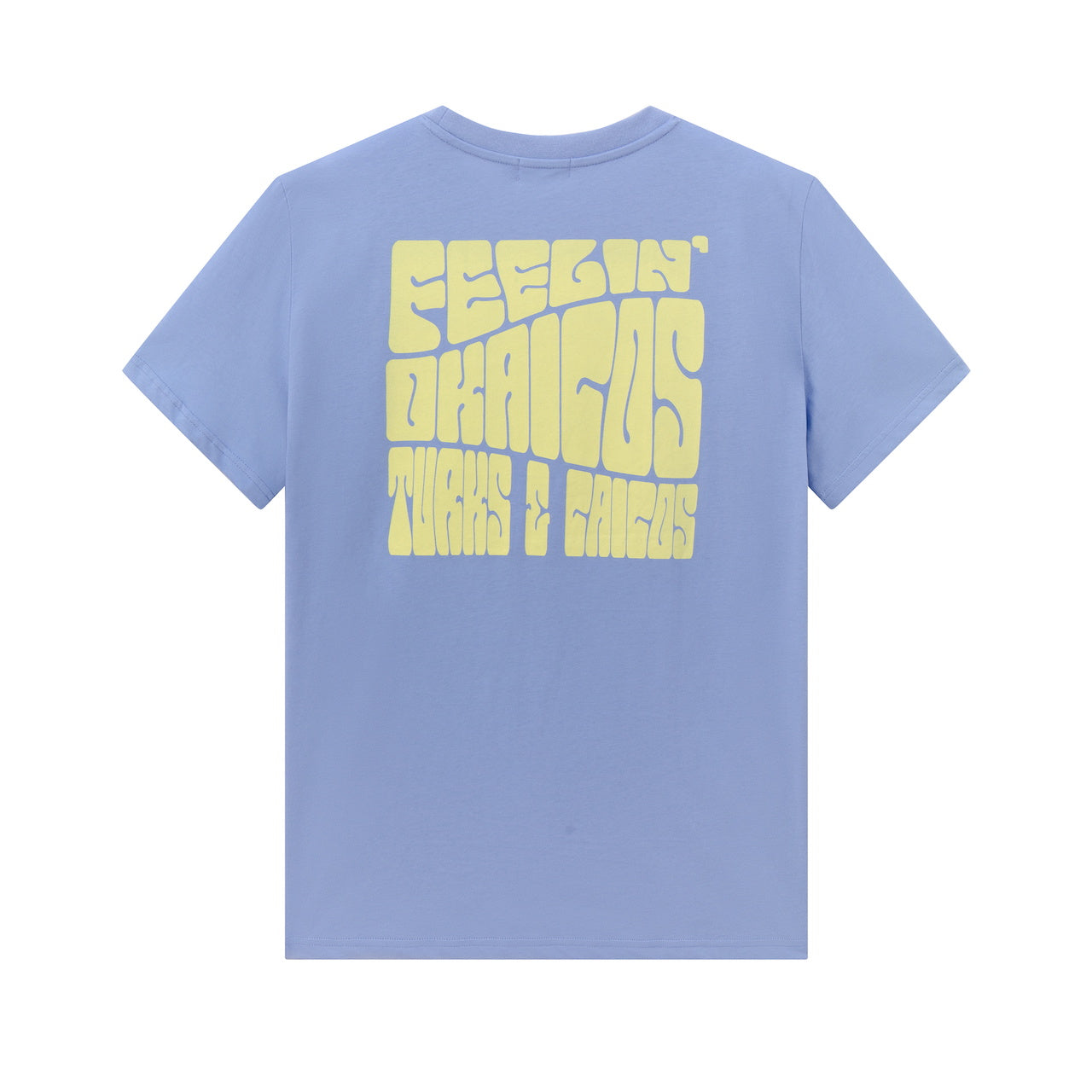 OKAICOS Periwinkle Grey Washed Lightweight Breathable T-Shirt Yellow Turks and Caicos Feelin OKAICOS Print