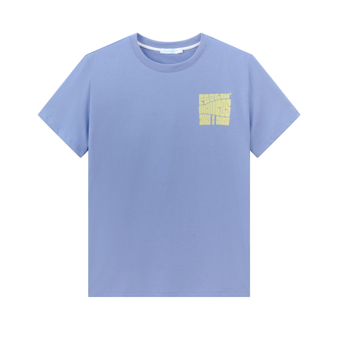 OKAICOS Periwinkle Grey Washed Lightweight Breathable T-Shirt Yellow Turks and Caicos Feelin OKAICOS Print