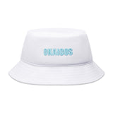White Bucket Hat OKAICOS Teal Embroidery Turks And Caicos